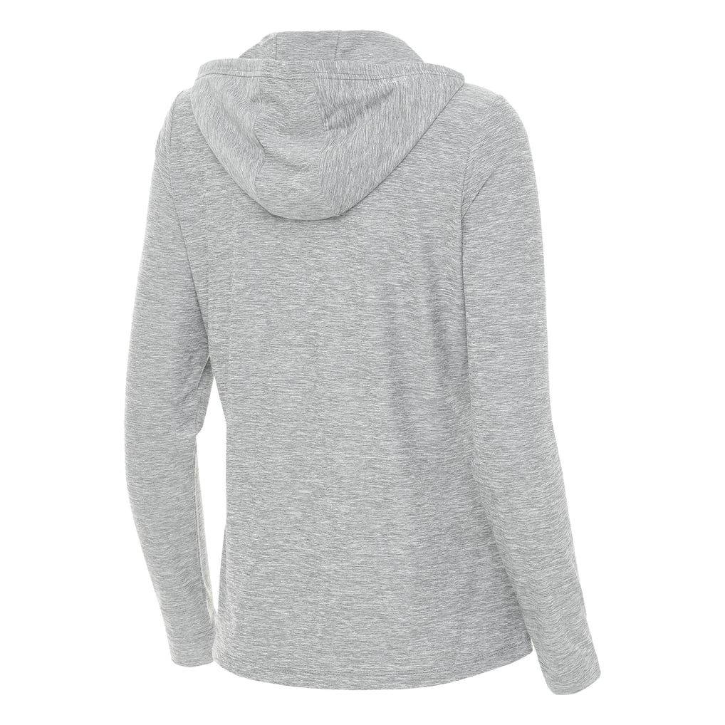  Christopher Bell Antigua Women's Daybreak Quarter-Zip Pullover Hoodie - Heather Gray